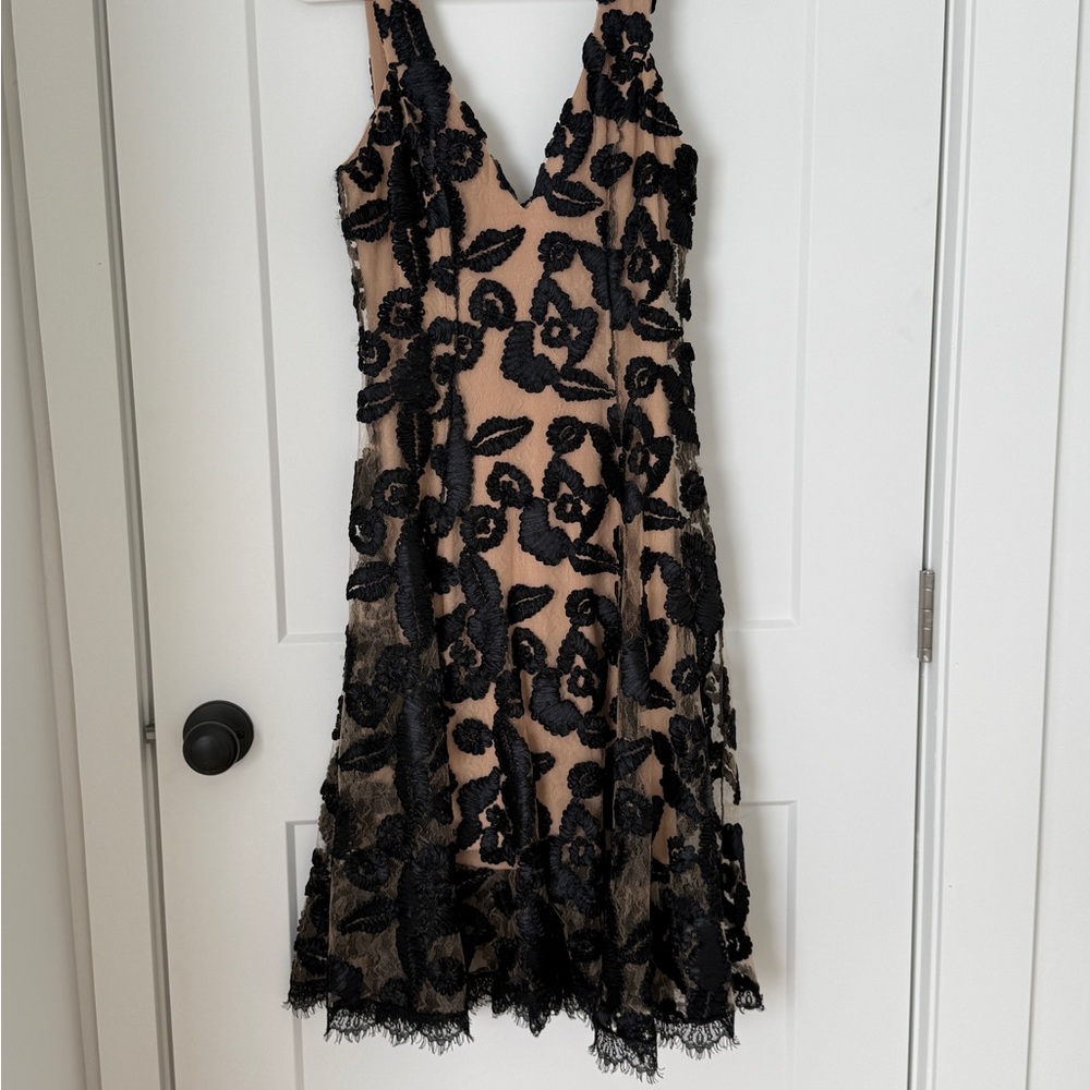 Dress the Population Embroidered Lace Midi Dress